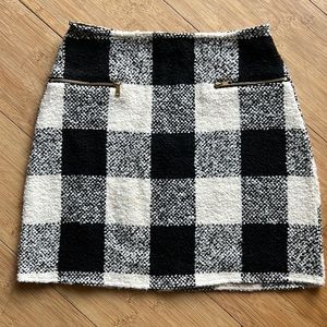 3/$30 Black and White Plaid Mini Skirt